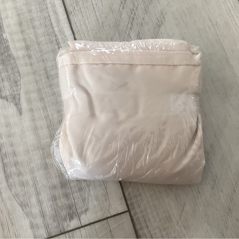 Foldable Nylon Tote Bag with Zipper - Beige Large